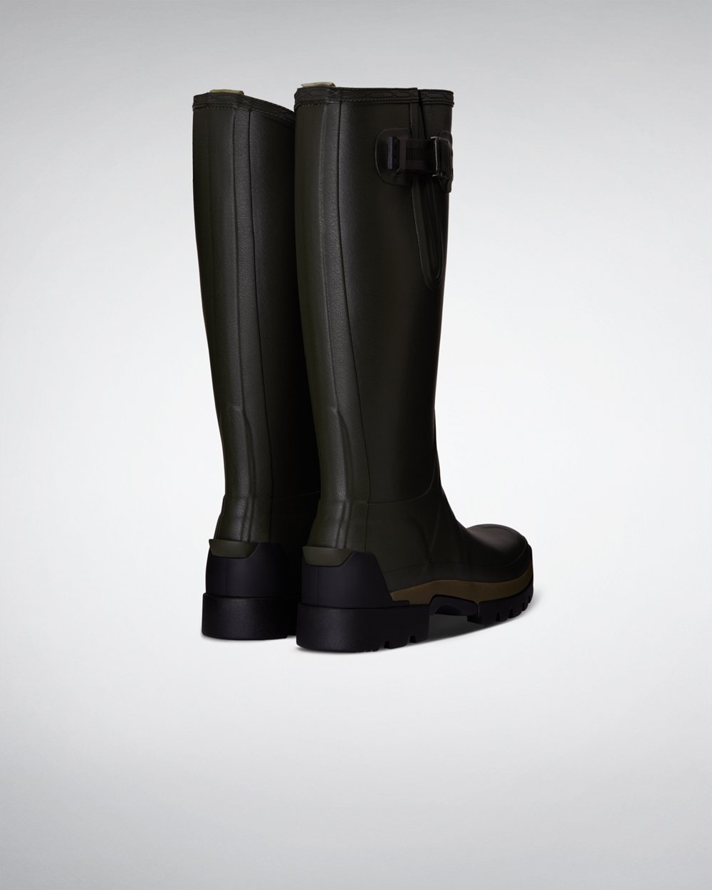 Hoge Regenlaarzen Dames - Hunter Balmoral Side Adjustable 3Mm Neoprene - Donker Olijfgroen - 42MACQX